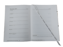 Load image into Gallery viewer, Midsize Belgravia Diary in Flame Orange lizard