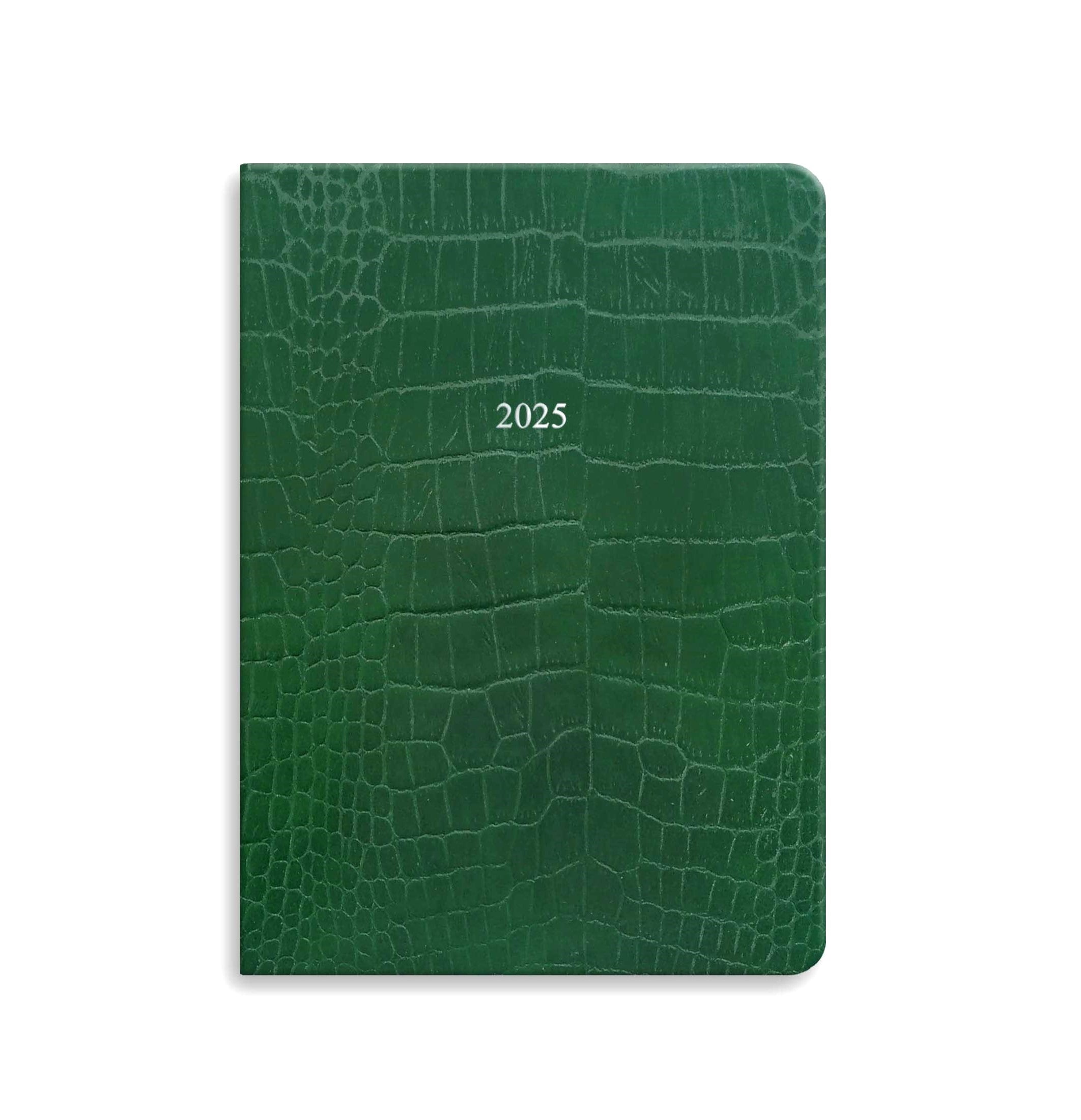 The Large OrganiseherTM Diary 2025 in Hunter Green Croc Organiseus