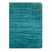 Load image into Gallery viewer, Large Belgravia Diary 2026 in Petrol Croc