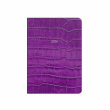 Load image into Gallery viewer, Midsize Belgravia Diary 2026 in Amethyst Croc