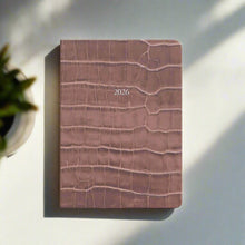 Load image into Gallery viewer, Midsize Belgravia Diary 2026 in Taupe Croc