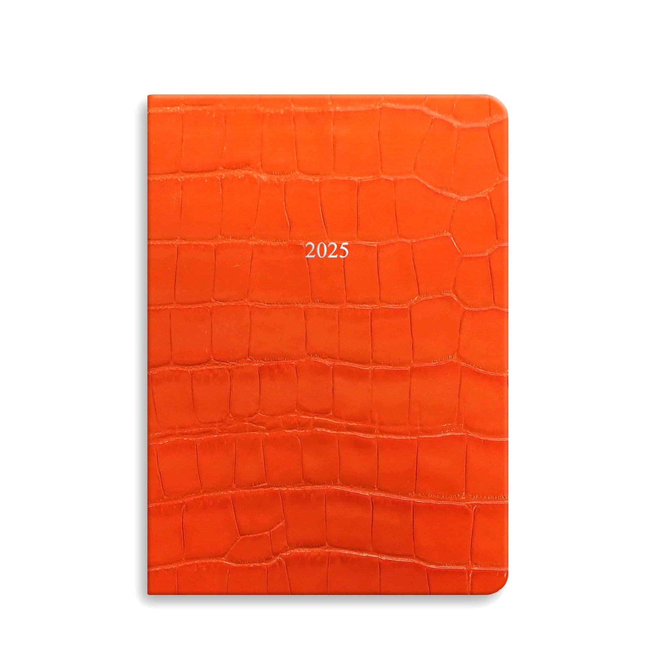 The Large OrganiseherTM Diary 2025 in Tangerine Orange Croc Organiseus