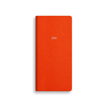 Load image into Gallery viewer, New Slim Pocket Belgravia Diary 2026 in Flame Orange Lizard
