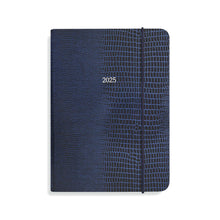 Load image into Gallery viewer, Midsize Belgravia Diary 2025 in Marine Blue Iguana