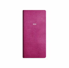 Load image into Gallery viewer, New Slim Pocket Belgravia Diary 2026 in Raspberry Shimmer Iguana