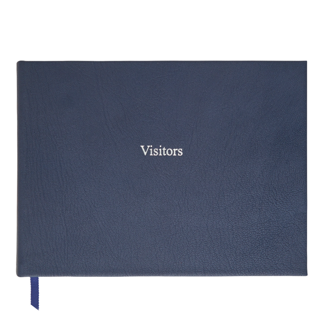 Visitors Book in Navy Blue Goatskin