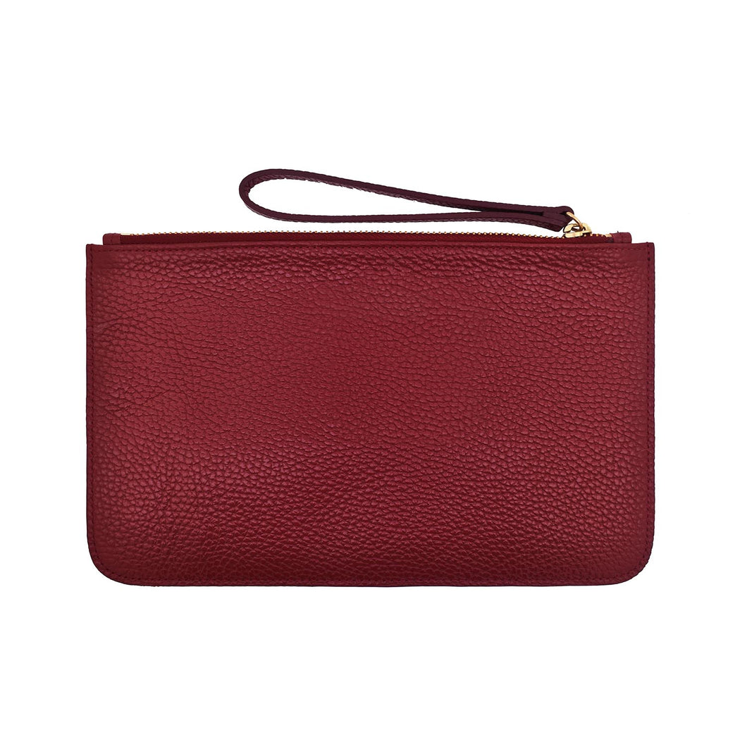 Sloane Pouch in Dark Red Leather