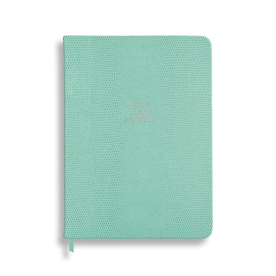 Dreams Thoughts Inspirations - Midsize in Mint Green lizard - Feint ruled