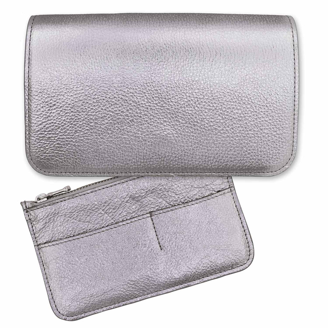 The Chelsea Wallet in Silver Leather