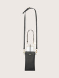 Leather Phone Crossbody Pouch in Black