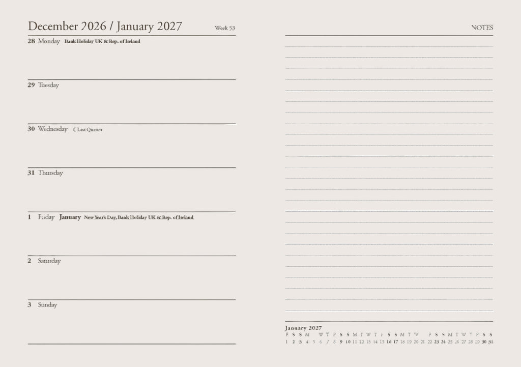 Midsize Pellaq Belgravia Diary 2027 in Marine Blue Iguana