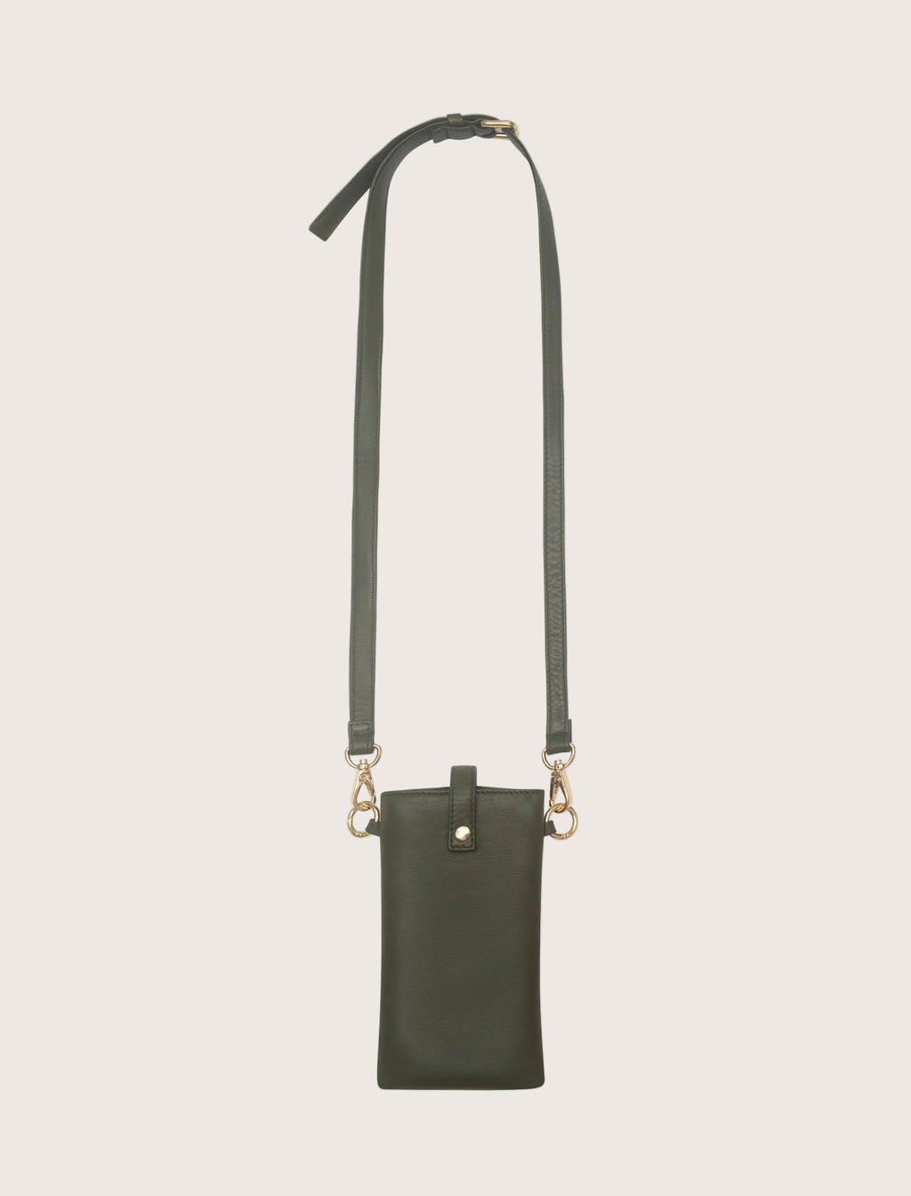 Leather Phone Crossbody Pouch in Black