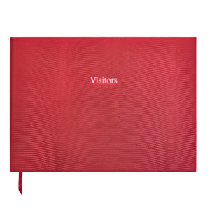 Visitors Book in Cherry Red Lizard