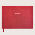 Visitor Leather Book in Cherry Red Lizard