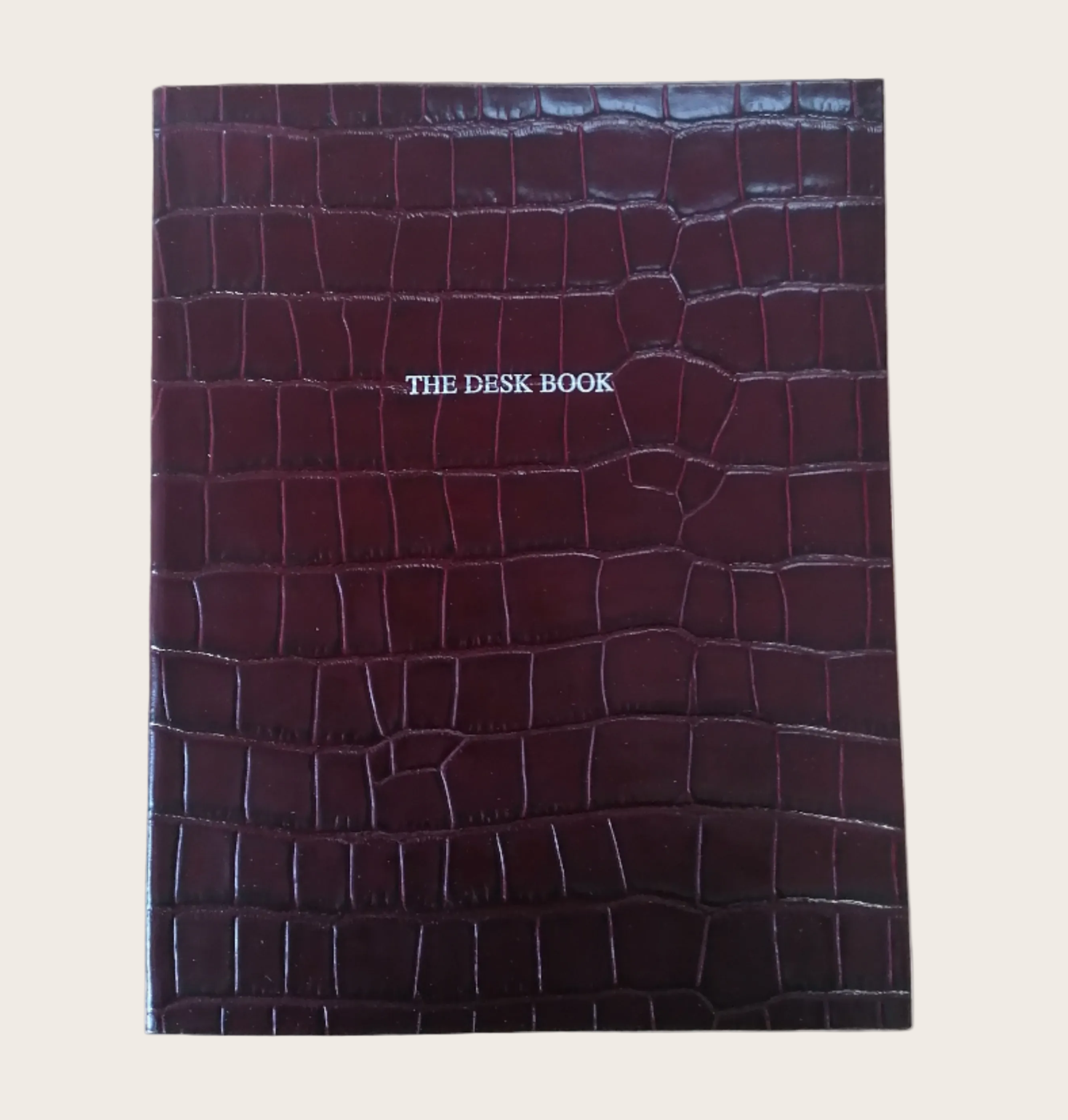 The Desk Book in Bordeaux Croc Leather