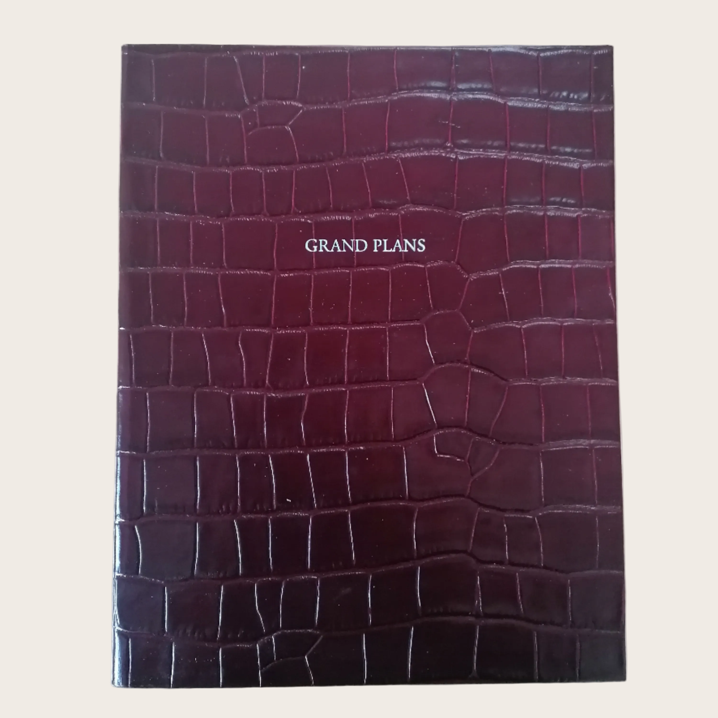 The Grand Plans Leather Notebook in Bordeaux Croc