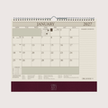 Organiseher™ 16-Month Wall Calendar 2026-2027 in Burgundy Lizard