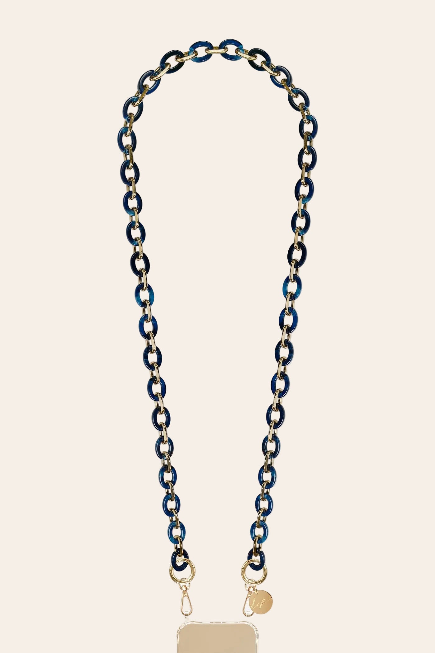 LE324693 | Cassy Blue Long Phone Chain 120 cm