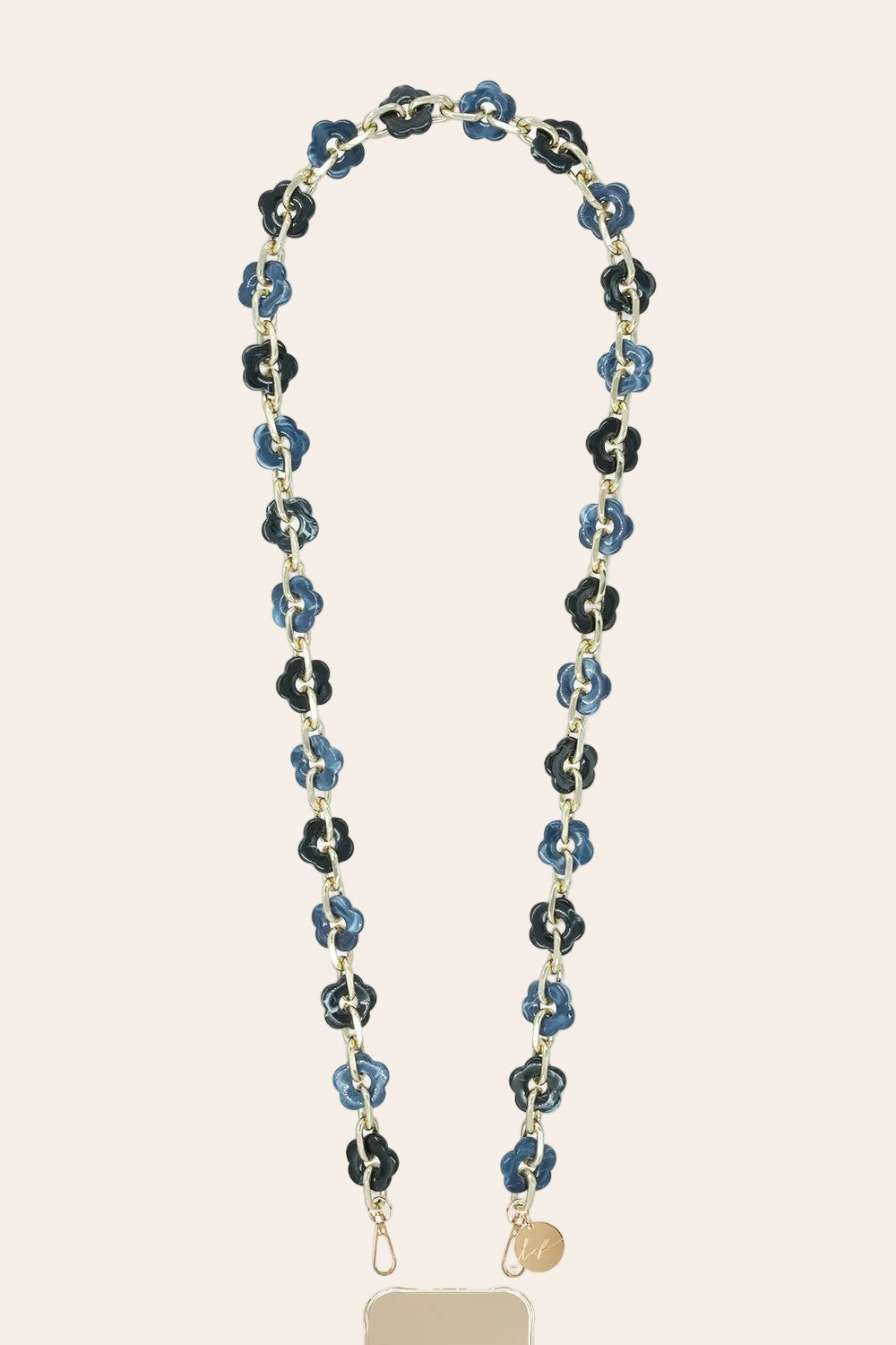 LE317534 | Cassy Fleurs Blue Long Phone Chain 120 cm
