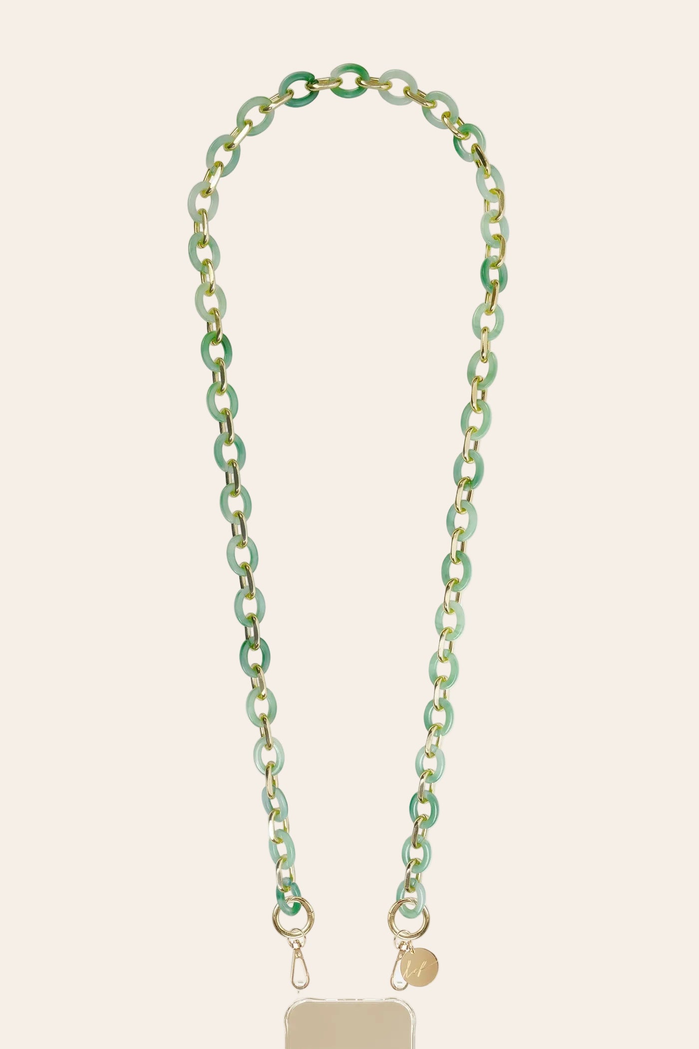 LE324694 | Cassy Green Long Phone Chain 120 cm