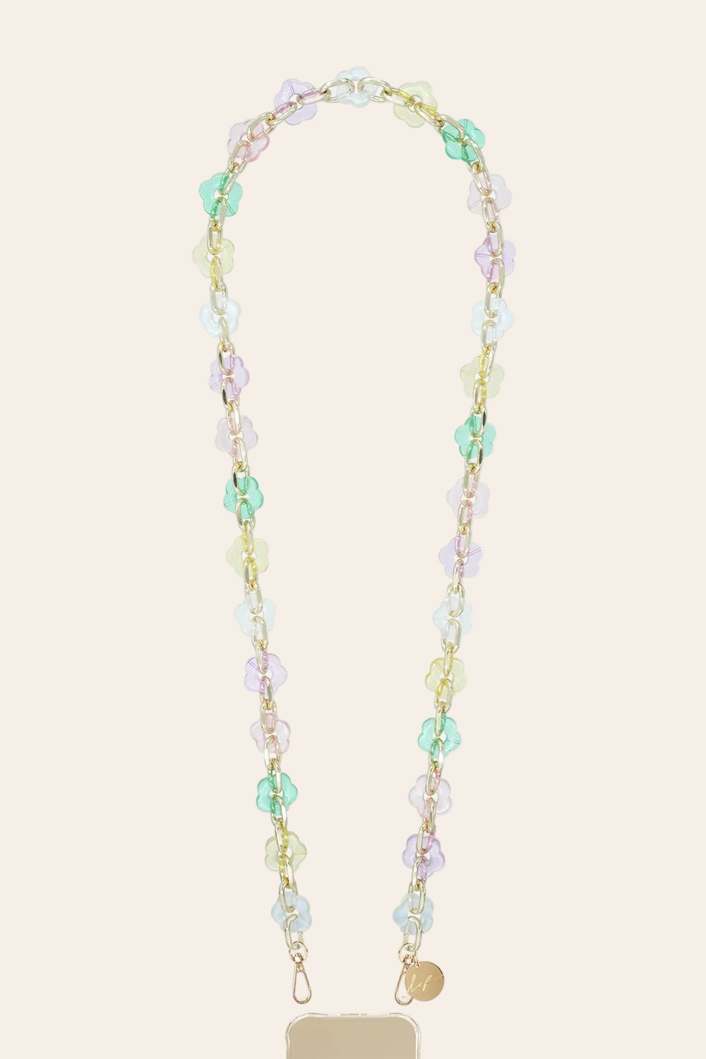 LE317531 | Cassy Fleurs Pastels Long Phone Chain 120 cm