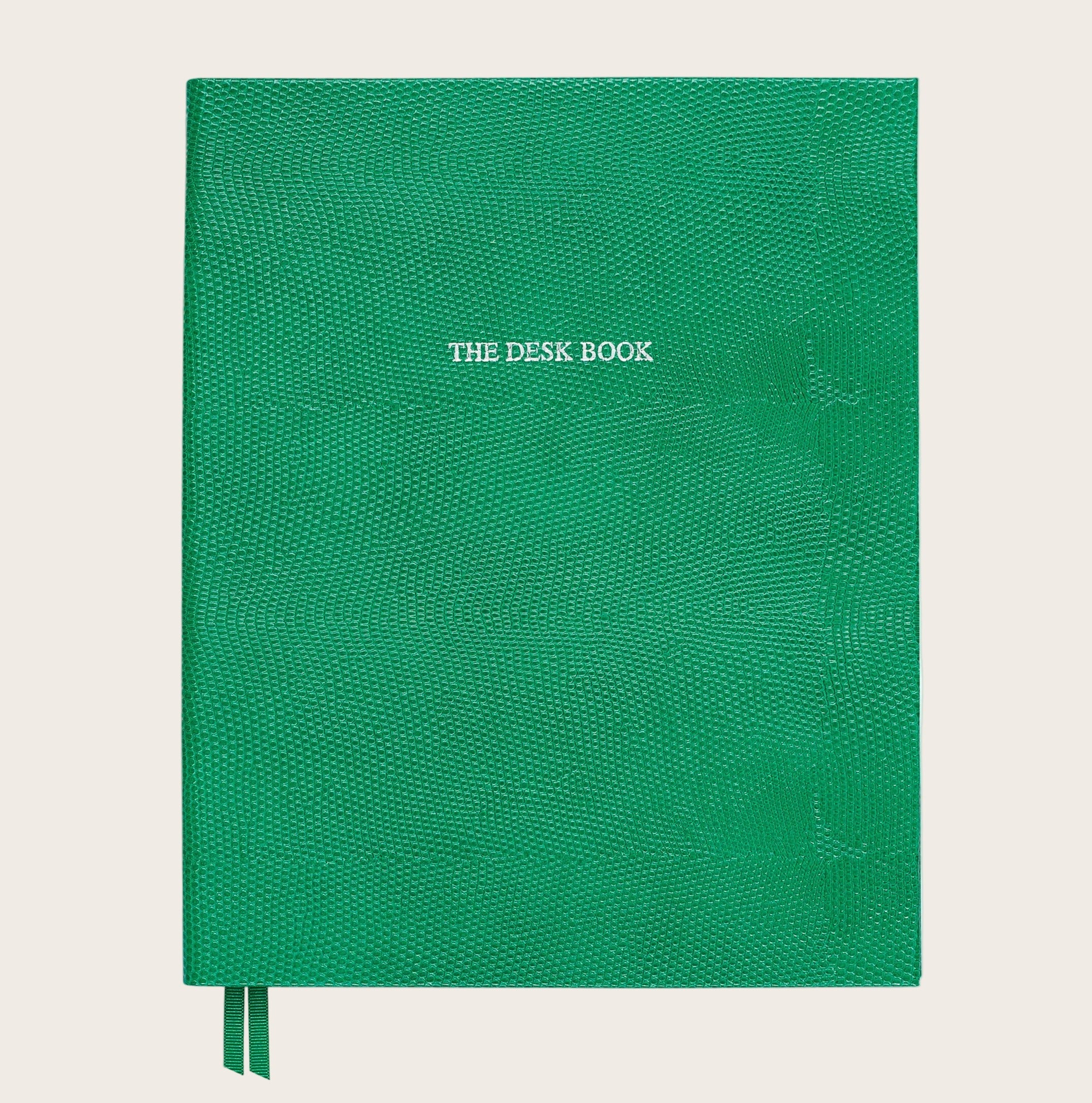 The Desk Book in Emerald Green Lizard Leather