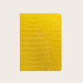 Midsize Ruled Leather Notebook in Daffodil Yellow Croc