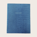 The Desk Book in Denim Blue Croc Leather