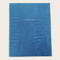 The Grand Plans Leather Notebook in Denim Blue Croc