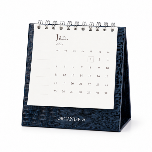 Desk Calendar in Marine Blue Iguana - 12 months