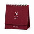 Desk Calendar in Burgundy Lizard - 12 months