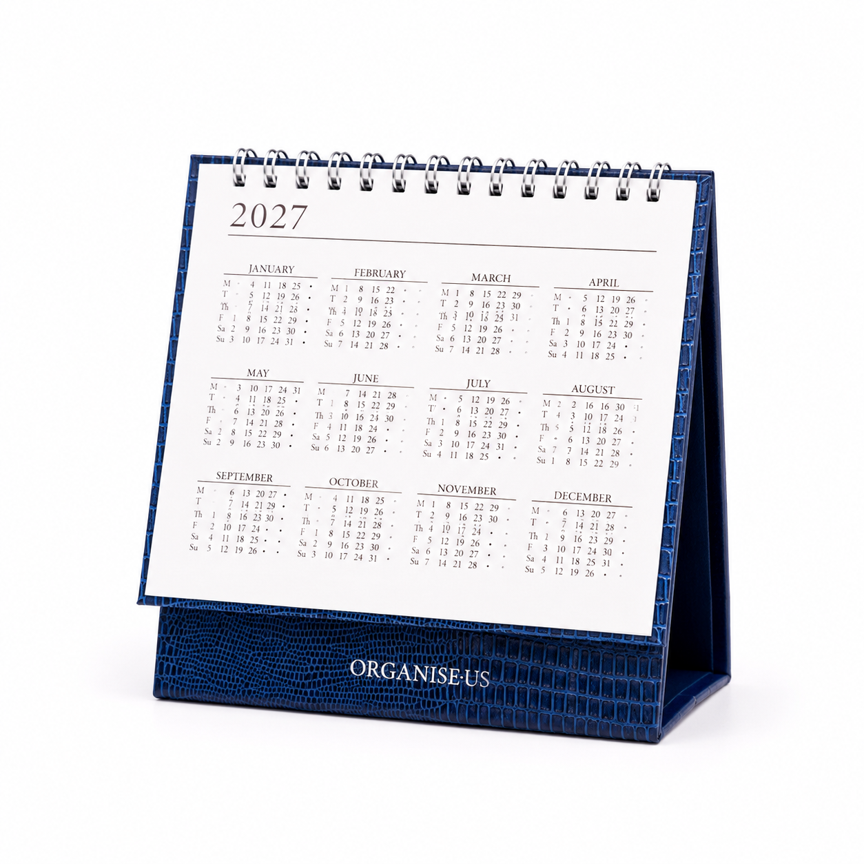 Desk Calendar in Marine Blue Iguana - 12 months