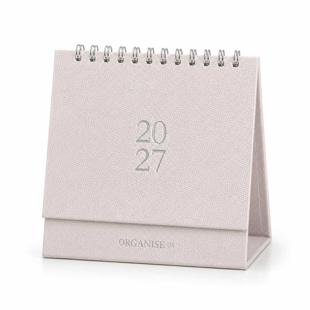 Desk Calendar in Powder Pink Galuchat - 12 months
