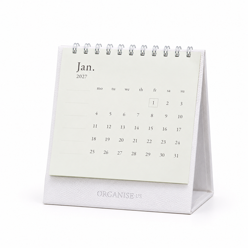 Desk Calendar in Powder Pink Galuchat - 12 months