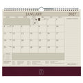 Organiseher™ 16-Month Wall Calendar 2026-2027 in Burgundy Lizard