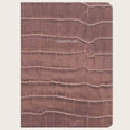 The Grand Plans Leather Notebook in Taupe Croc