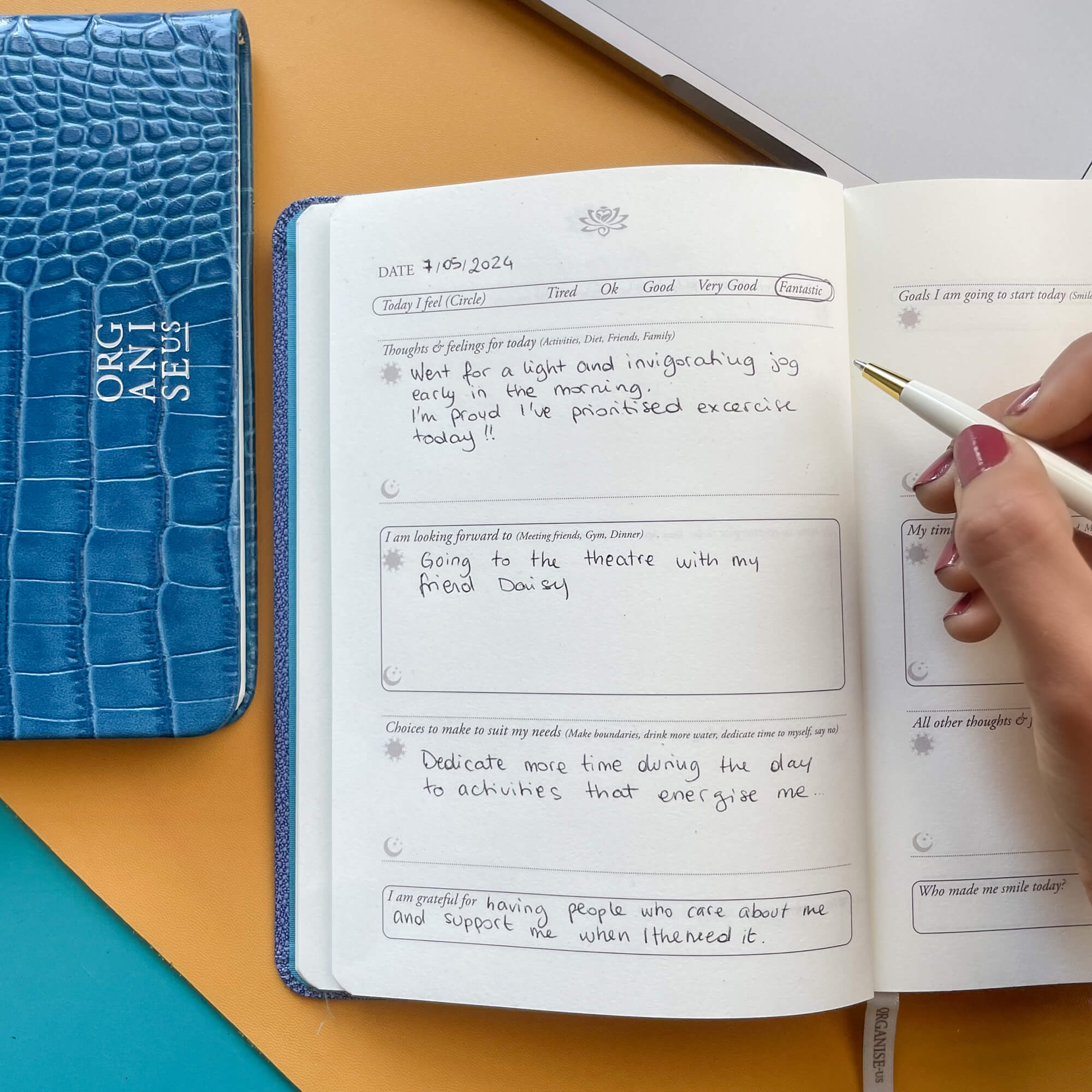 Wellness Journal in Mint Green Galuchat Pellaq