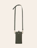 Leather Phone Crossbody Pouch in Olive