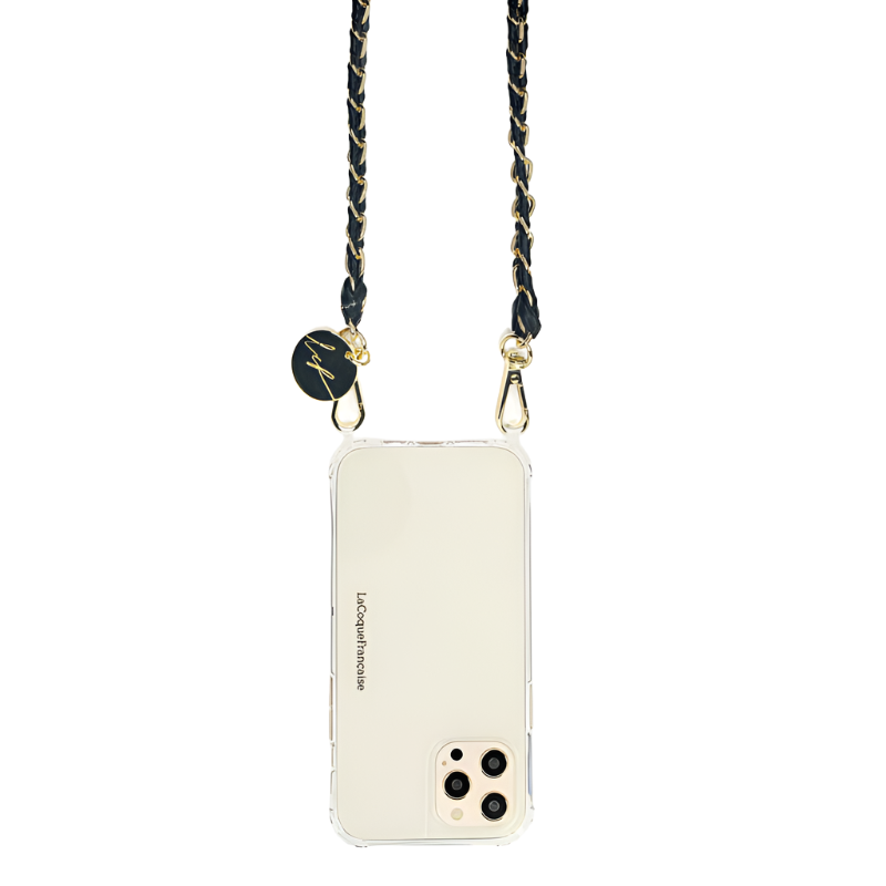 LE304697 | Lou Black Long Phone Chain 120 cm