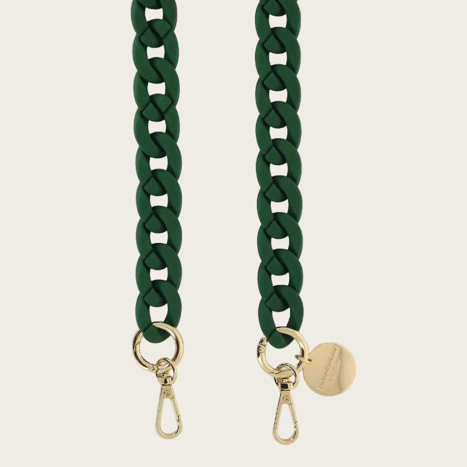 LE306075 | Sarah Forest Green Matte Long Phone Chain 120 cm