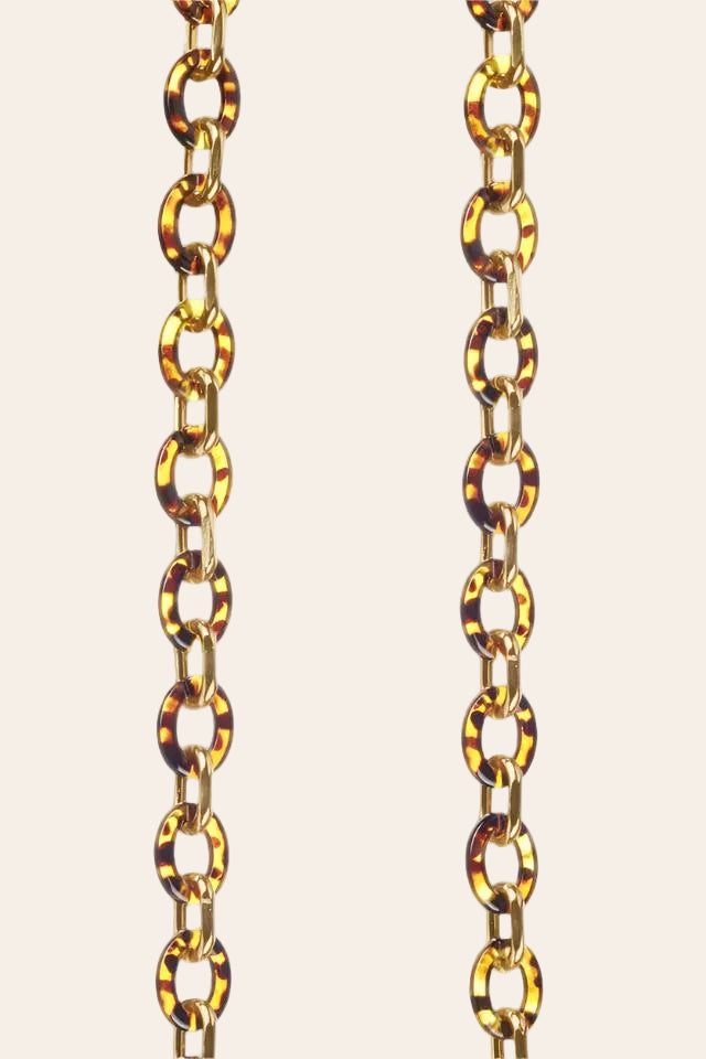 LE314113 | Cassy Ecaille Maroon Long Phone Chain 120 cm