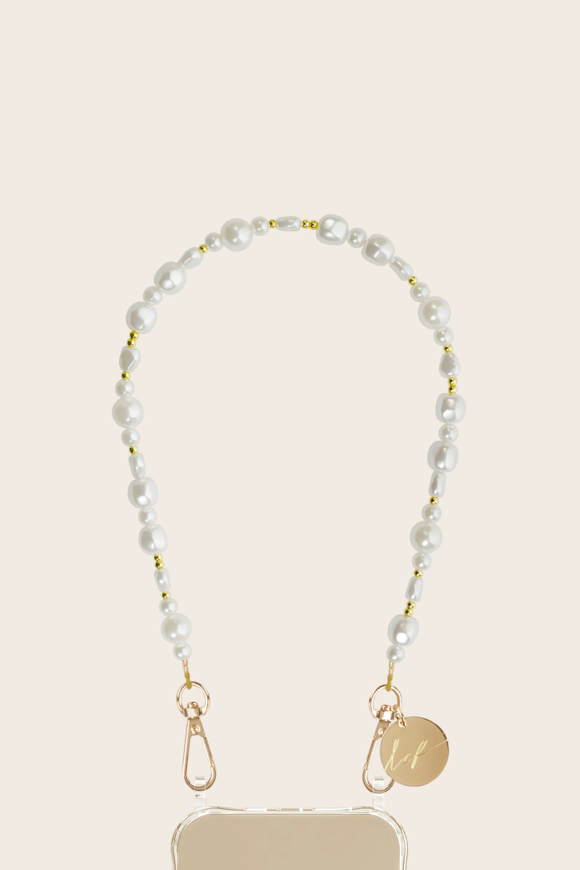LE321626 | Melia White Pearl Wrist Phone Chain