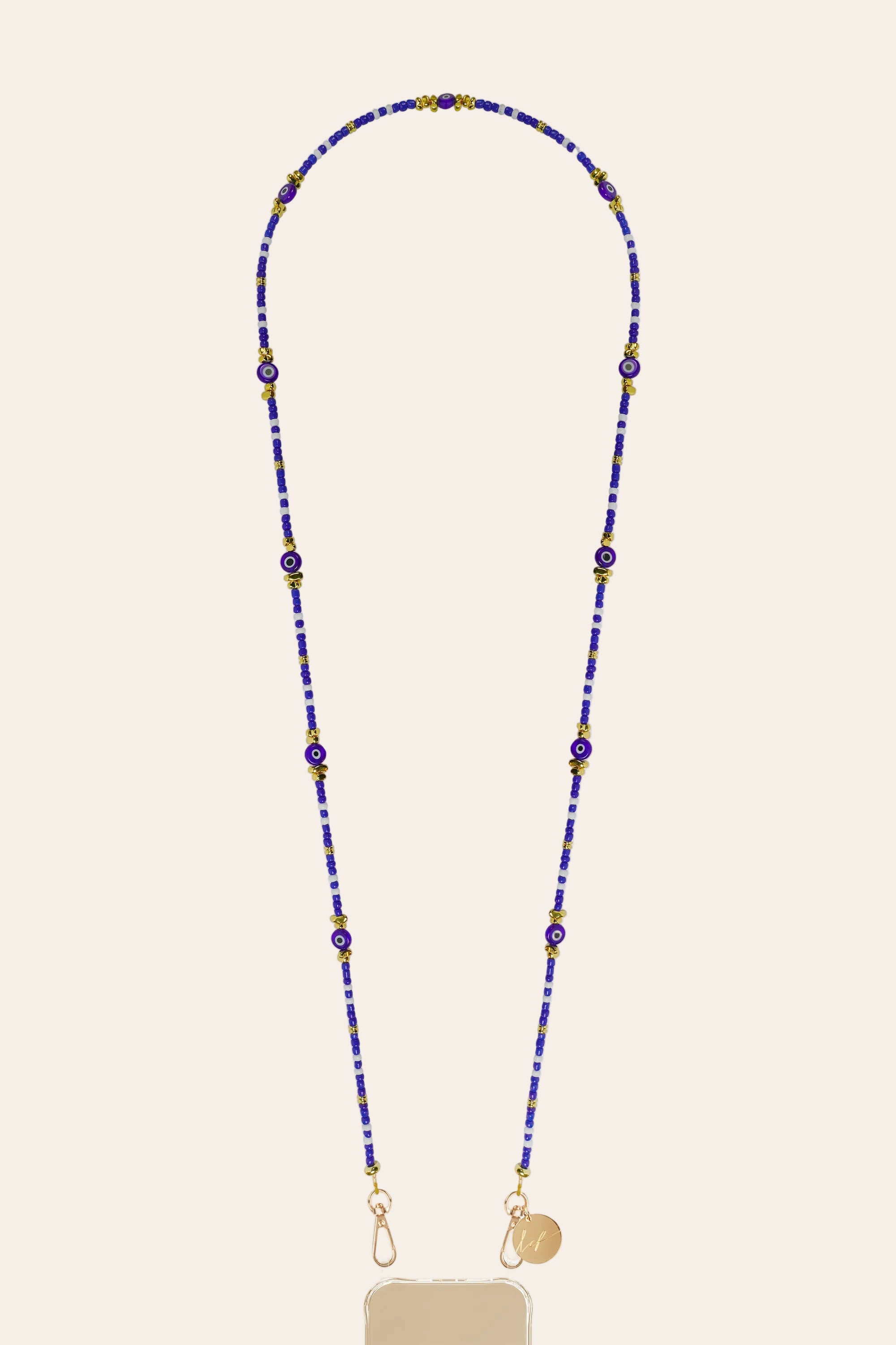 LE324677 | Paros Blue Long Phone Chain 120 cm