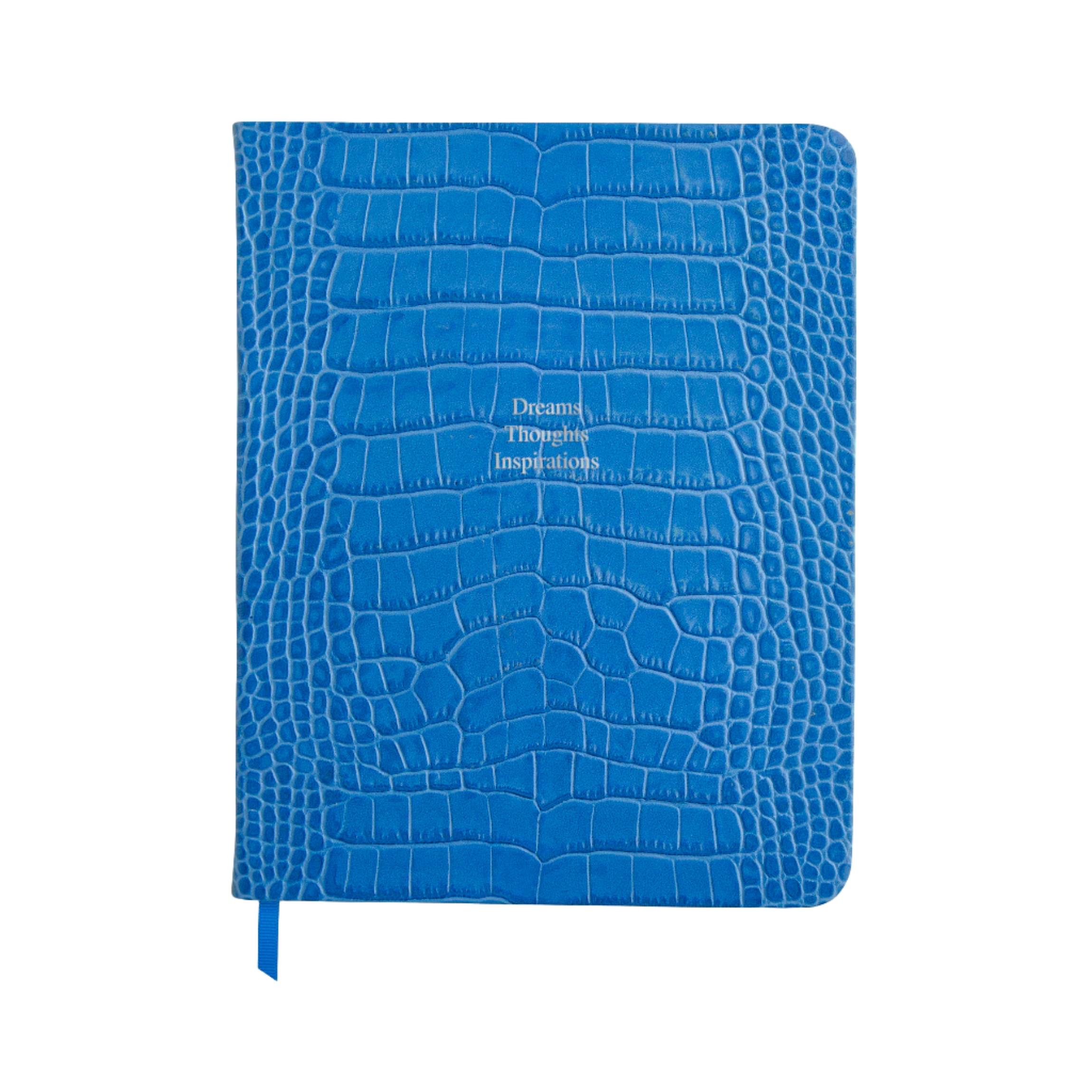 Dreams Thoughts Inspirations - Large in Cerulean croc - Feint ruled