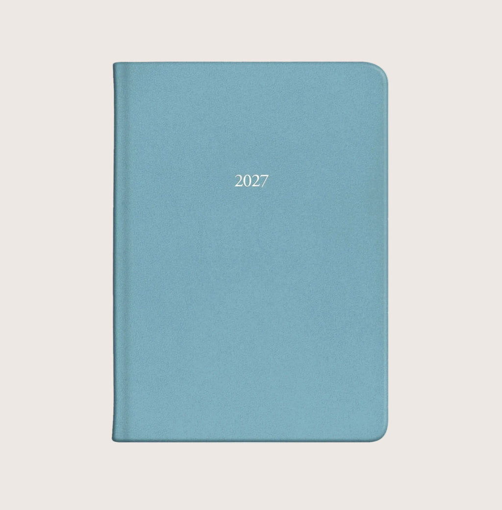 Large Soft Leather Organiseher™ Diary 2027 in Aqua Blue