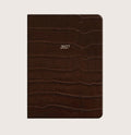 Large Leather Belgravia Diary 2027 in Espresso Croc