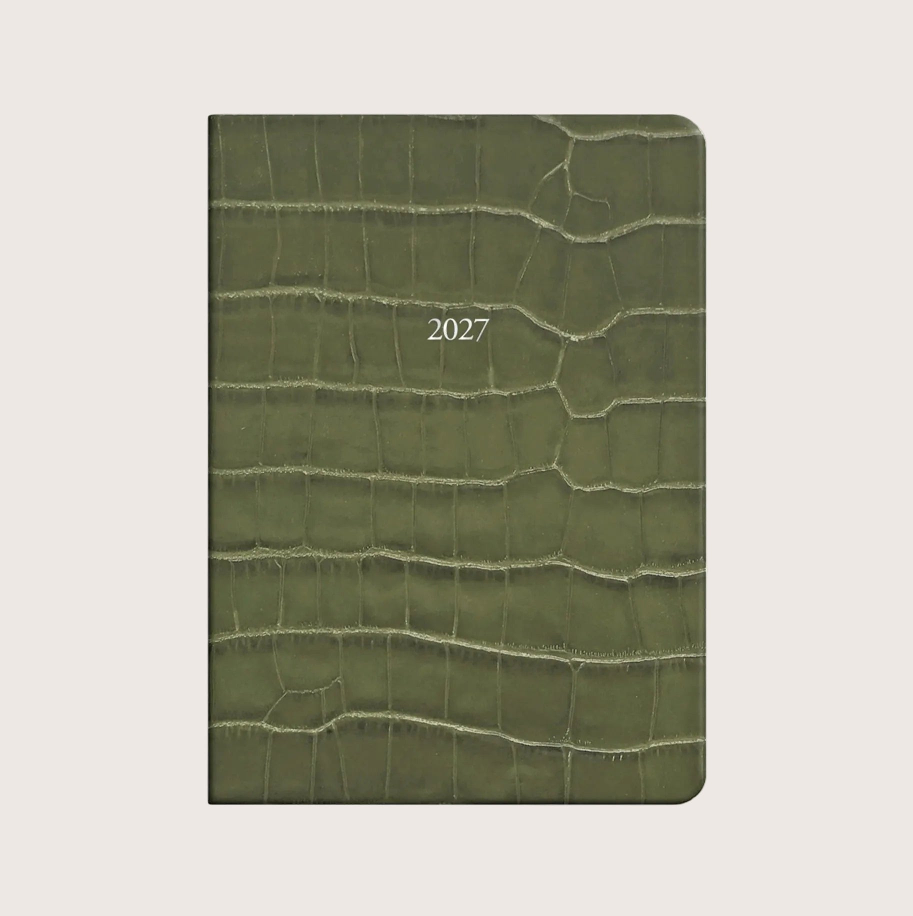 Large Leather Organiseher™ Diary 2027 in Olive Croc