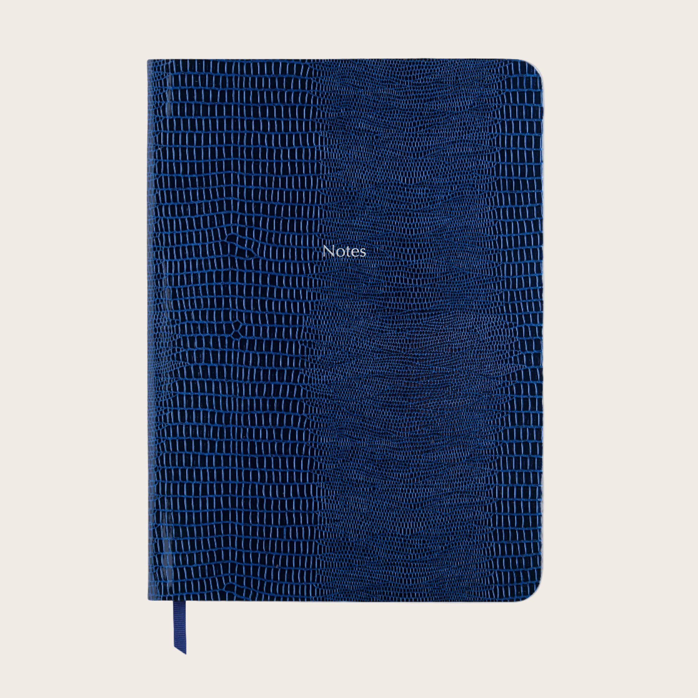 Large Ruled Pellaq Notebook in Marine Blue Iguana