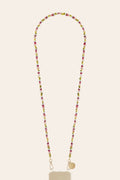 LE324654 | Liviya Bordeaux Beaded Long Phone Chain 120 cm