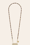 LE322017 | Liviya Maroon Beaded Long Phone Chain 120 cm